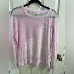 Allen Allen • Pink Burnout Heart Long Sleeve Tee • Size Medium